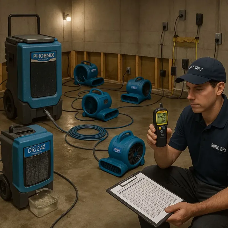 Structural Drying and Dehumidification process in Duvall, WA